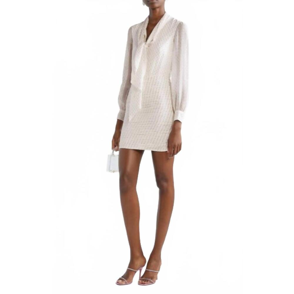 NEW HANEY silk-blend chiffon mini dress in metallic fil coupe